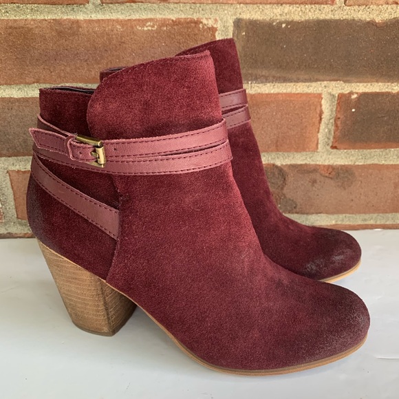 bp Shoes - Nordstrom BP maroon suede heeled ankle booties